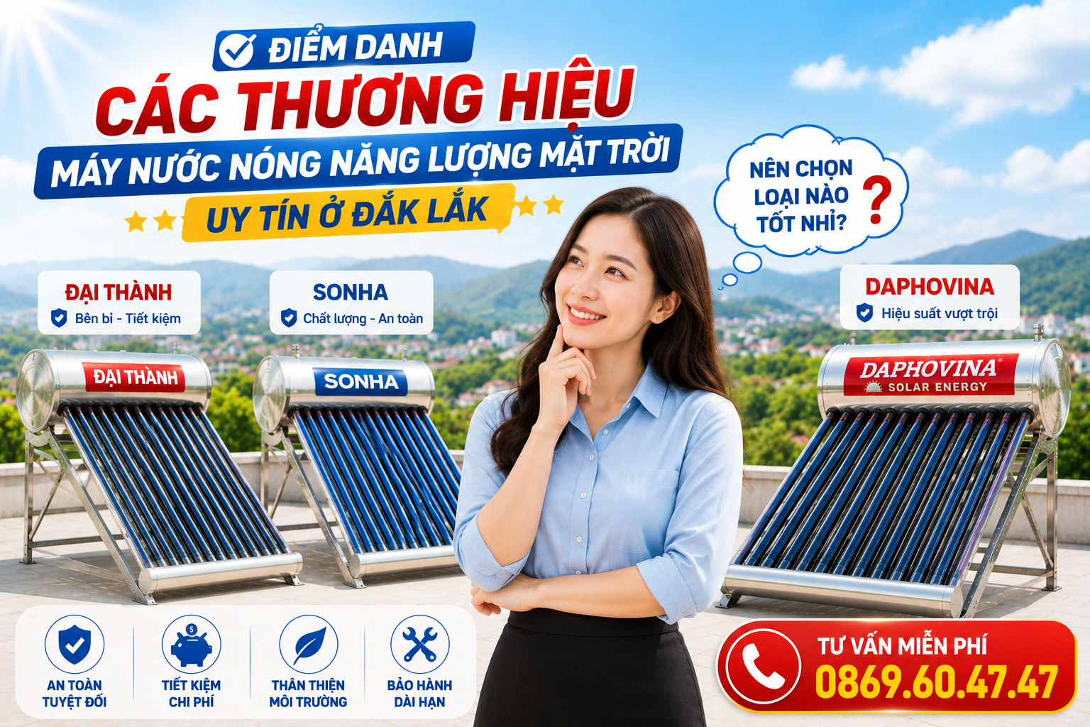 THƯƠNG HIỆU MÁY NƯỚC NÓNG NĂNG LƯỢNG MẶT TRỜI UY TÍN