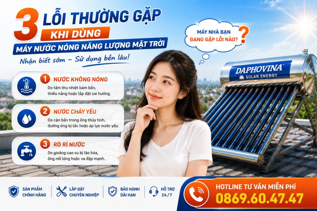 3 lỗi thường gặp khi dùng máy nước nóng mặt trời